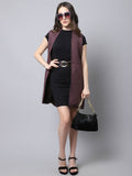 Even Apparels Navy 100% Polyester Open Front Women's Waistcoat - Distacart