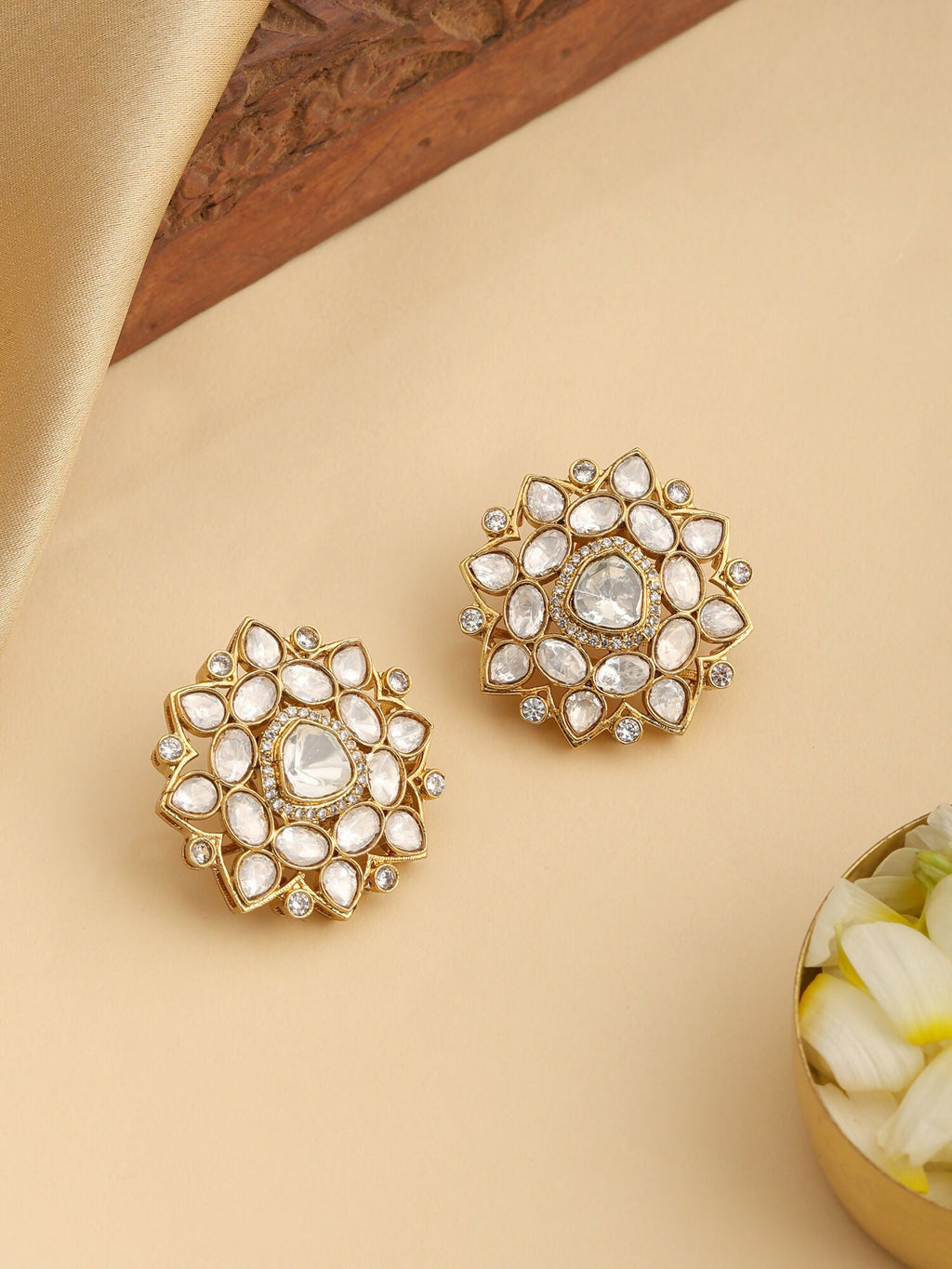 Ruby Raang Floral Aura Studs - Distacart