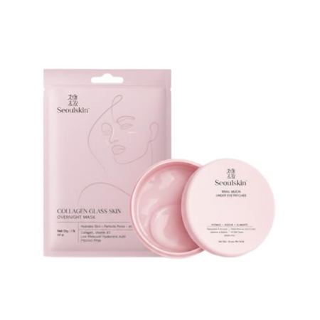 Seoulskin Collagen Glass Skin Overnight Mask + Snail Mucin Under Eye Patches