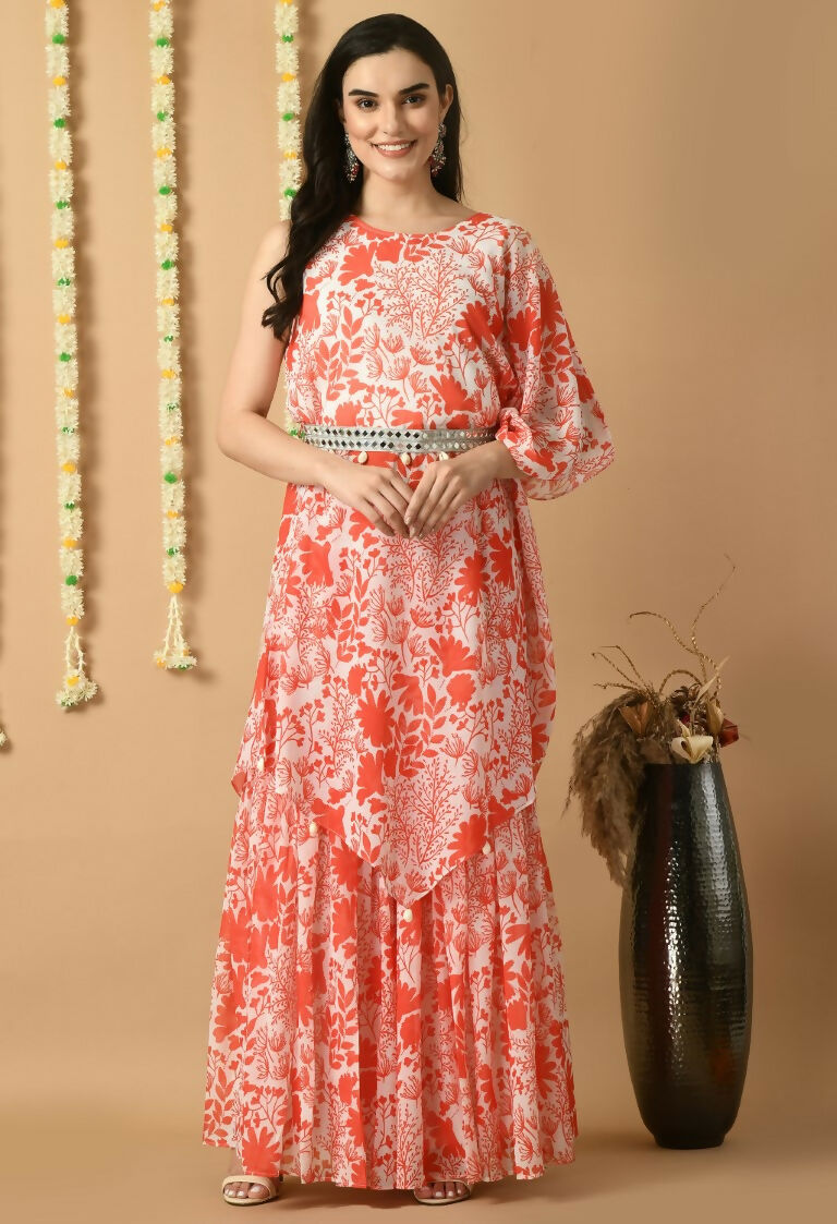 Joban Fashion Red Maslin Kurta Set