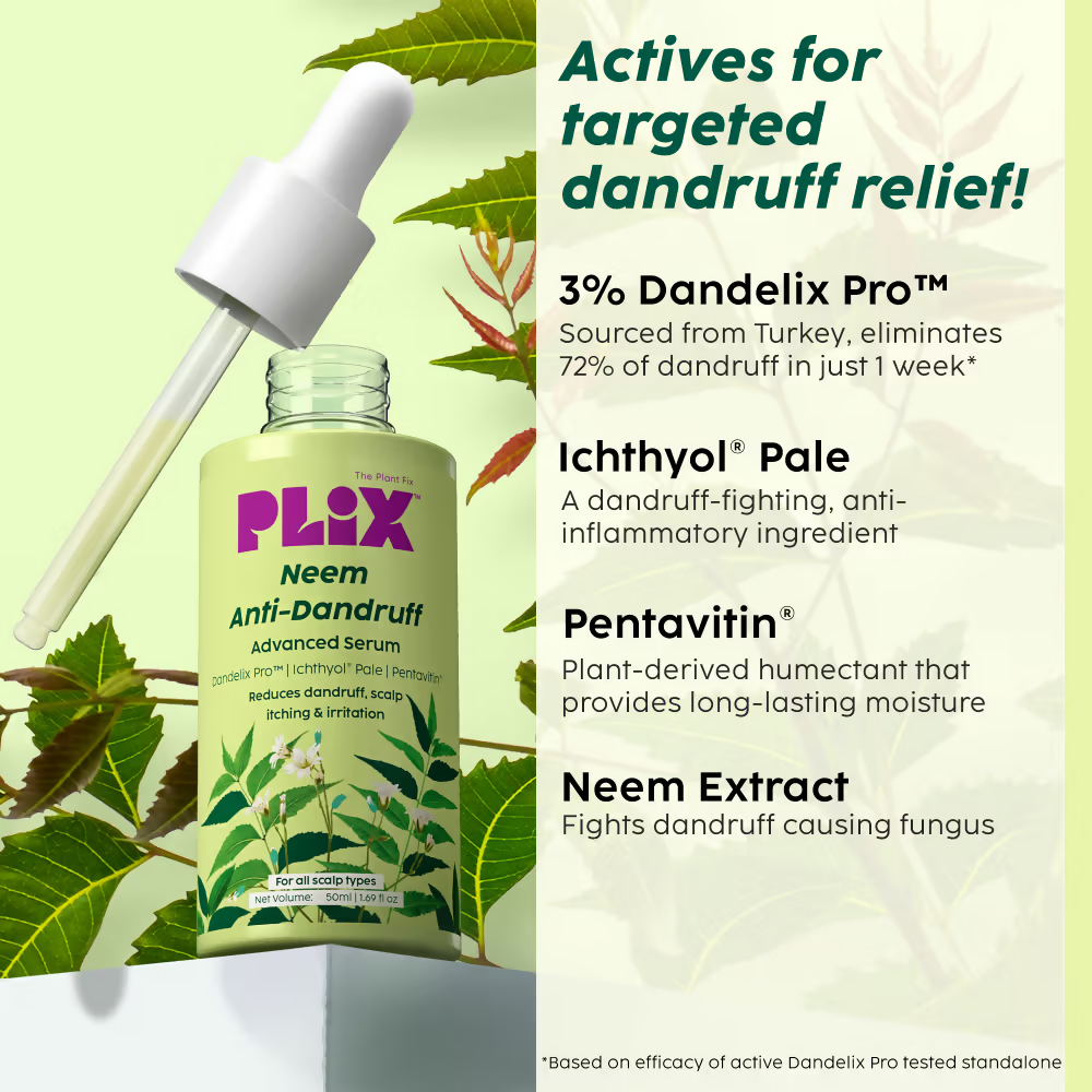PLIX The Plant Fix Neem Anti-Dandruff Advanced Kit - Shampoo + Serum