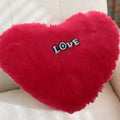 Heart Shape Pillow Fur Cushion (Red)