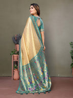 Aastha Fashion Cream Tissue Silk Paithani Woven Saree - Distacart