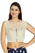 Aastha Fashion Women's Off White Art Silk Designer Traditional Readymade Blouse