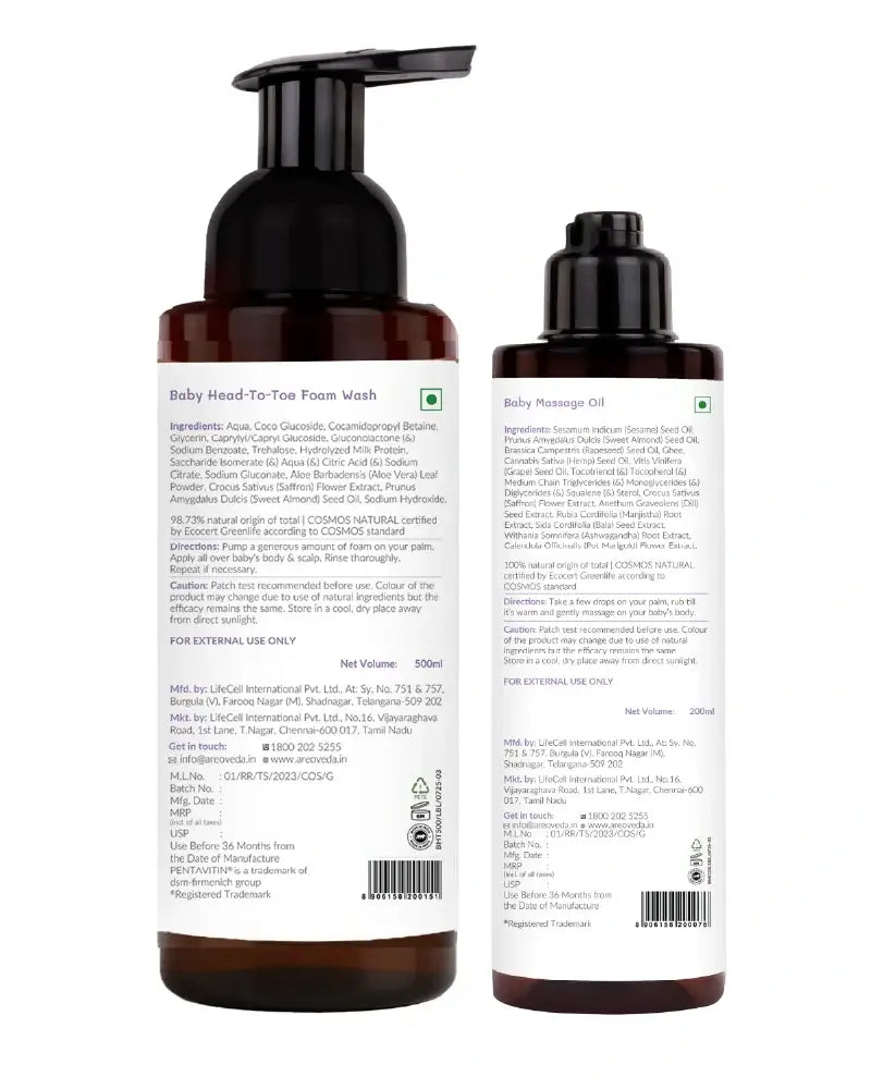 AreoVeda Baby Bath Essentials