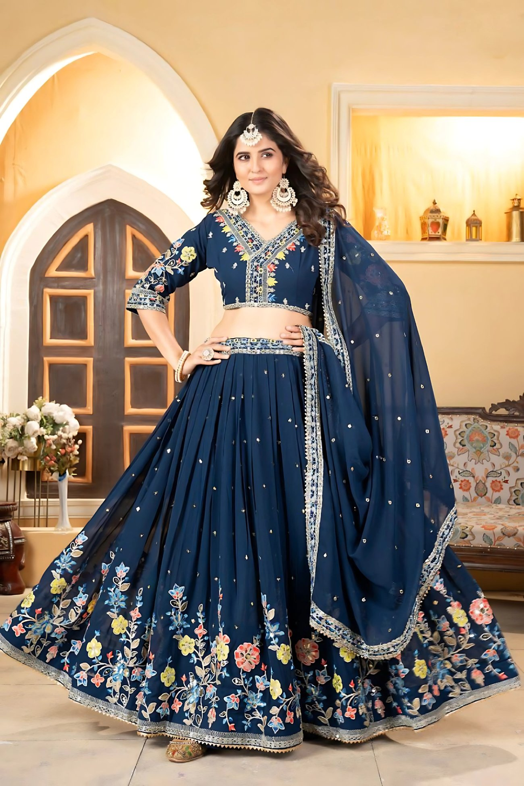 Lehenga Mart Designer Wedding Lehenga Choli For Women - Blue