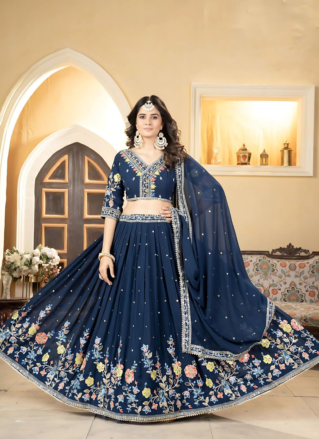 Lehenga Mart Designer Wedding Lehenga Choli For Women - Blue