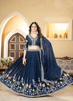 Lehenga Mart Designer Wedding Lehenga Choli For Women - Blue