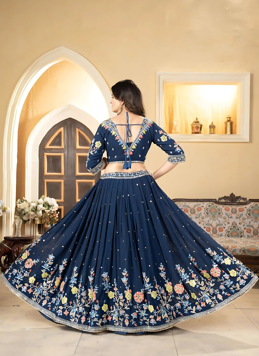 Lehenga Mart Designer Wedding Lehenga Choli For Women - Blue