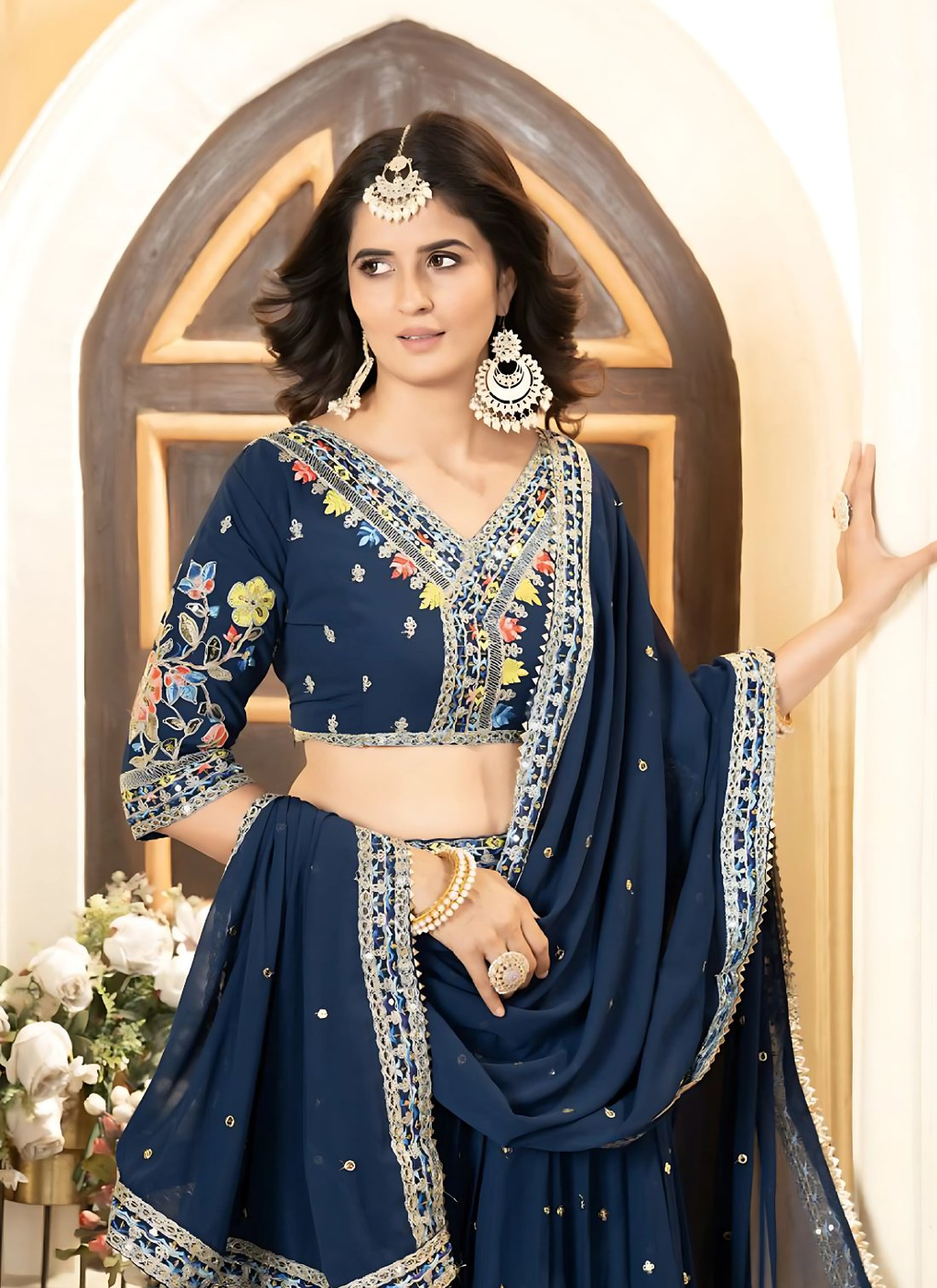 Lehenga Mart Designer Wedding Lehenga Choli For Women - Blue