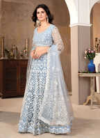Lehenga Mart Designer Wedding Lehenga Choli For Women - Sky Blue