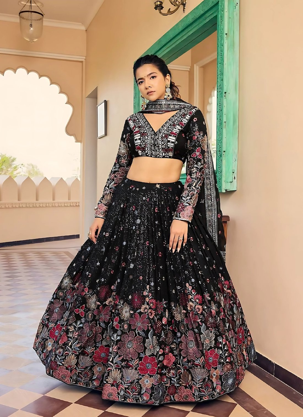 Lehenga Mart Designer Wedding Lehenga Choli For Women - Black