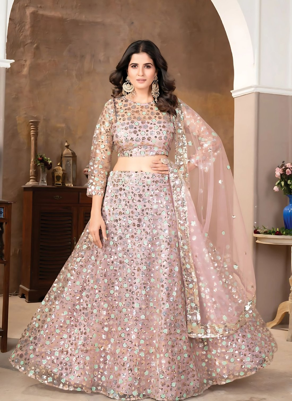 Lehenga Mart Designer Wedding Lehenga Choli For Women - Baby Pink