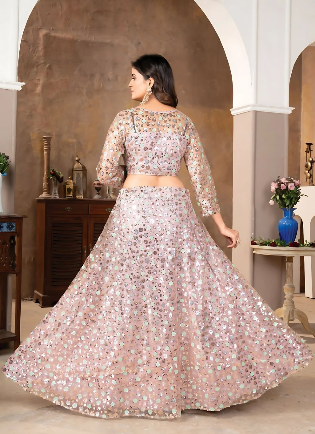 Lehenga Mart Designer Wedding Lehenga Choli For Women - Baby Pink