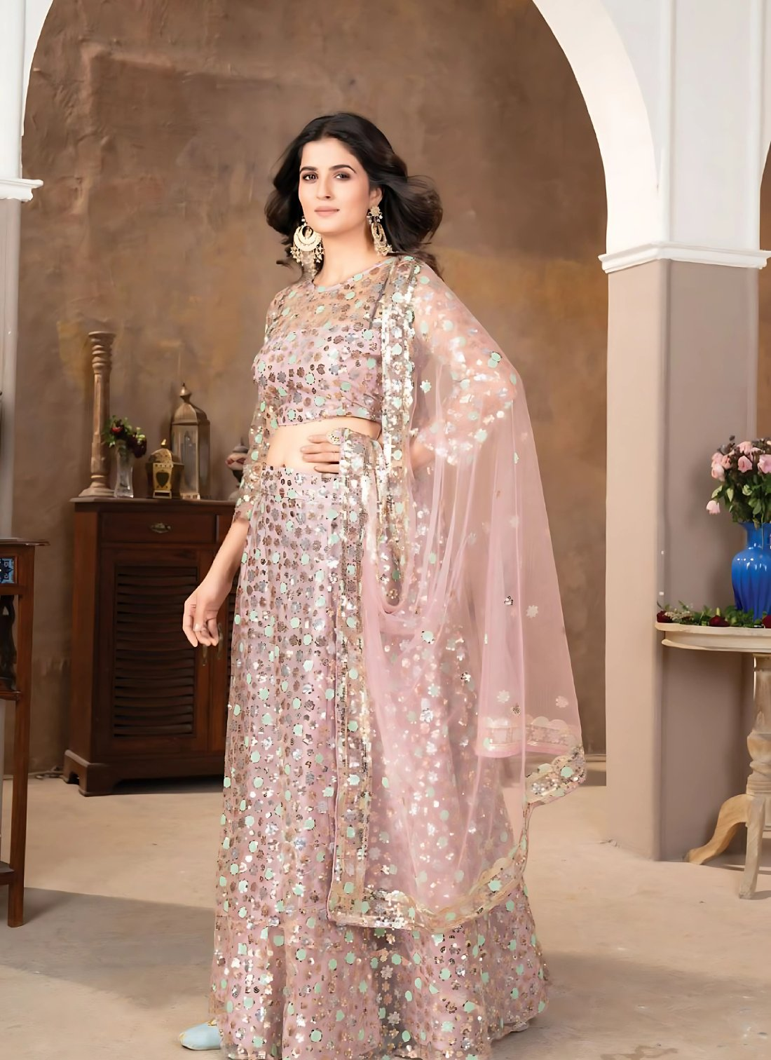 Lehenga Mart Designer Wedding Lehenga Choli For Women - Baby Pink