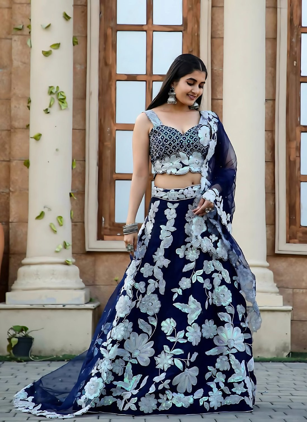 Lehenga Mart Designer Wedding Lehenga Choli For Women - Navy Blue