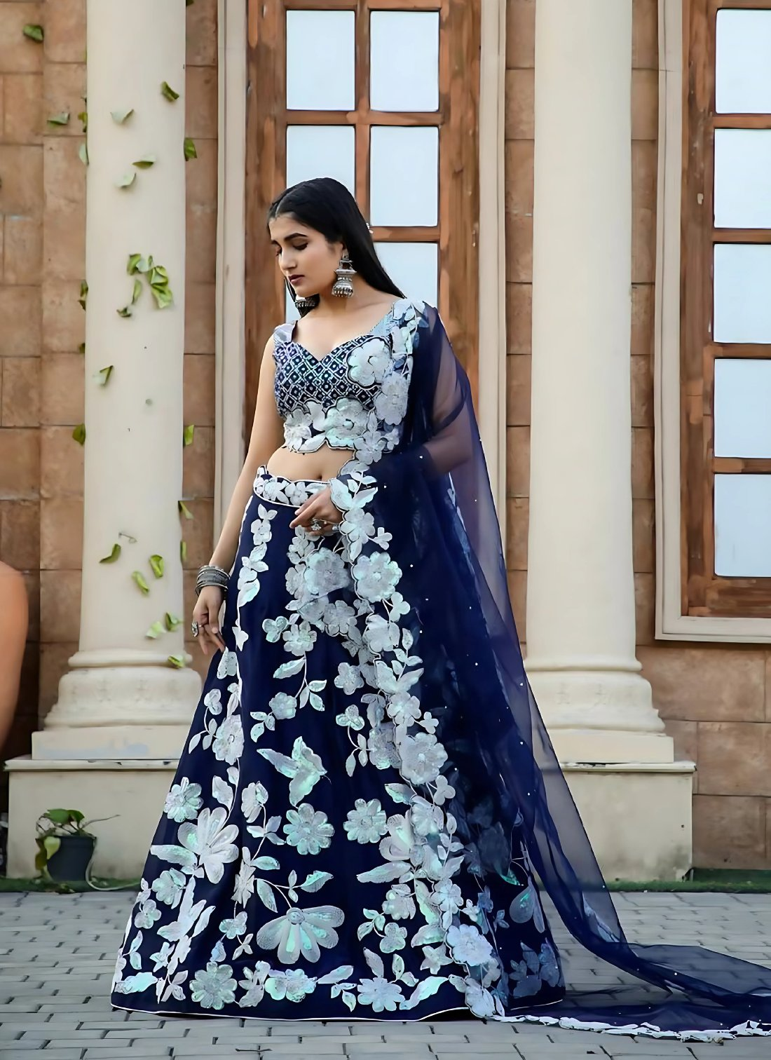Lehenga Mart Designer Wedding Lehenga Choli For Women - Navy Blue