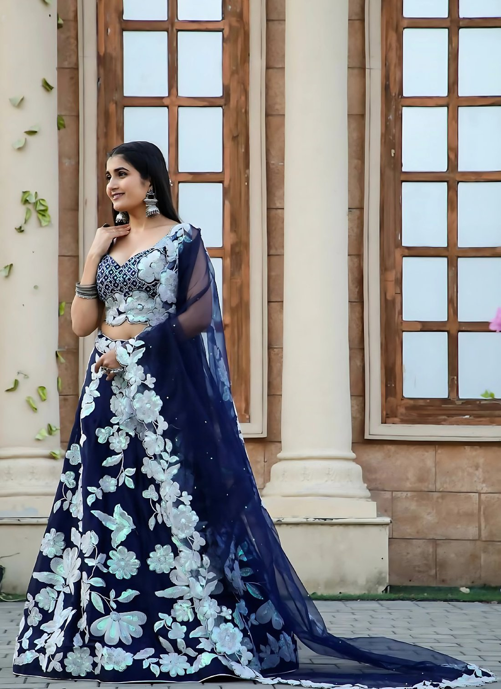 Lehenga Mart Designer Wedding Lehenga Choli For Women - Navy Blue