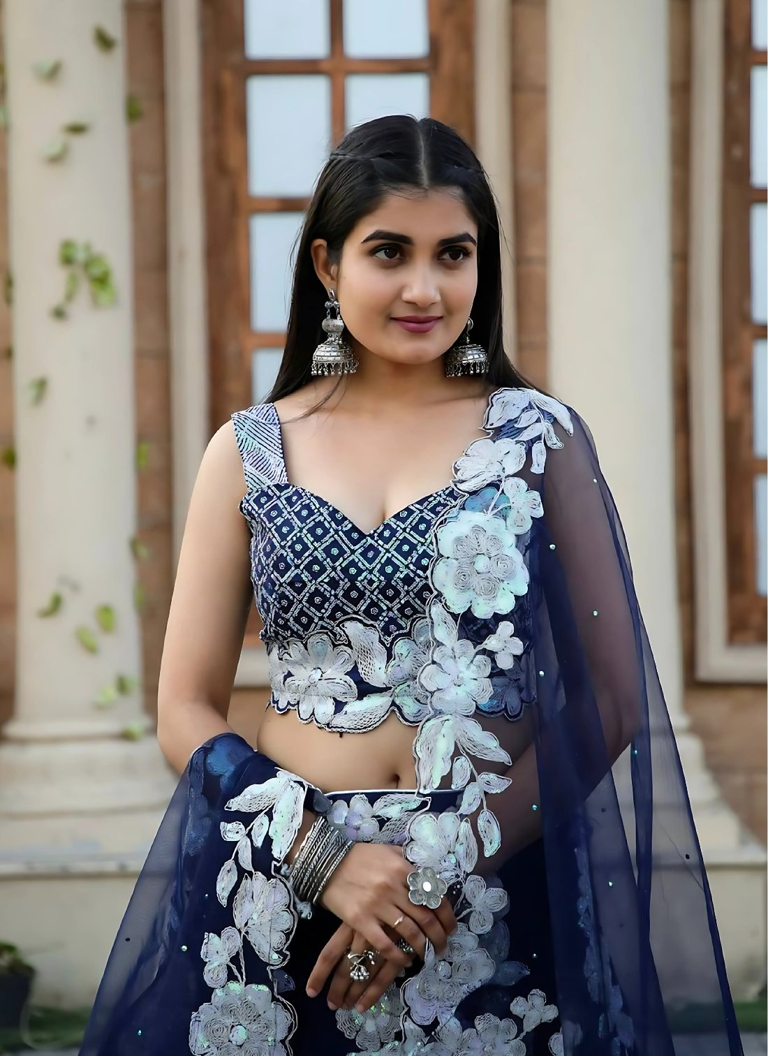 Lehenga Mart Designer Wedding Lehenga Choli For Women - Navy Blue