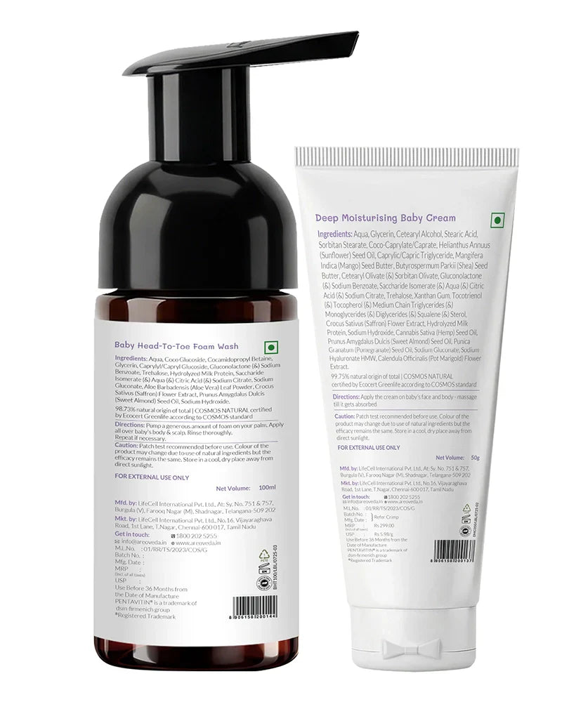 AreoVeda Baby Wash and Cream Combo