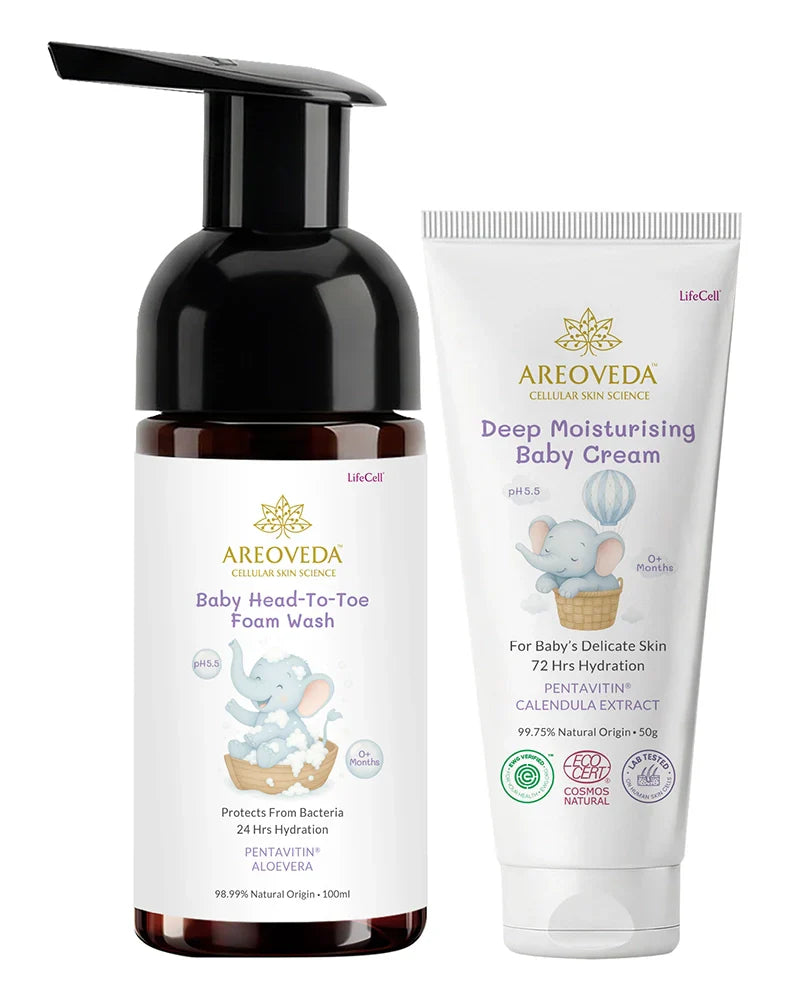 AreoVeda Baby Wash and Cream Combo