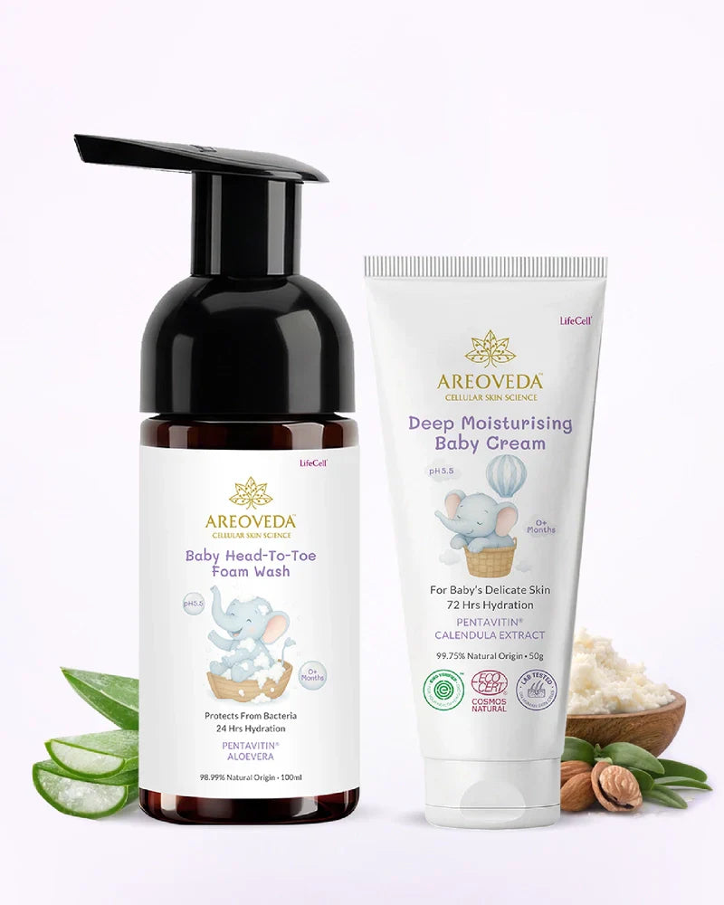 AreoVeda Baby Wash and Cream Combo