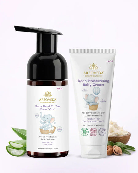 AreoVeda Baby Wash and Cream Combo