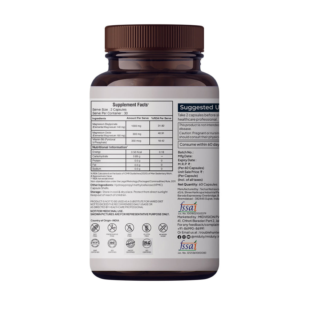 Miduty by Palak Notes Magnesium Relax Capsules - Distacart
