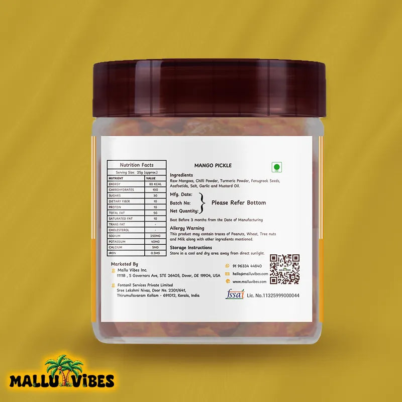 Mallu Vibes Home Made Mango Pickle - Distacart