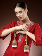 NVR Women's Pack Of 2 Gold-Polished Kundan Kaleera Sets - Distacart