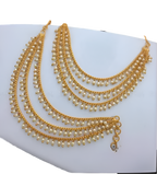 Jewel City Elegant Pearl Ear Chain Earrings Traditional Indian Bahubali Kaan Chain | Ethnic Handcrafted Gold-Plated Bridal Jewelry - Distacart