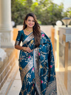Vedant Vastram Soft Litchi Silk Banarasi Silk Jacquard Saree - Morpich