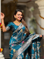 Vedant Vastram Soft Litchi Silk Banarasi Silk Jacquard Saree - Morpich