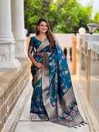 Vedant Vastram Soft Litchi Silk Banarasi Silk Jacquard Saree - Morpich