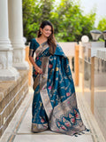 Vedant Vastram Soft Litchi Silk Banarasi Silk Jacquard Saree - Morpich