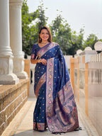 Vedant Vastram Soft Litchi Silk Banarasi Silk Jacquard Saree - Morpich