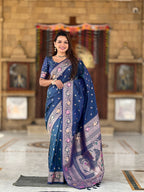 Vedant Vastram Soft Litchi Silk Banarasi Silk Jacquard Saree - Morpich