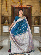 Vedant Vastram Soft Litchi Silk Banarasi Silk Jacquard Saree - Morpich
