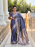 Vedant Vastram Soft Litchi Silk Banarasi Silk Jacquard Saree - Grey
