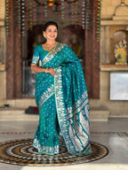 Vedant Vastram Soft Litchi Silk Banarasi Silk Jacquard Saree - Rama