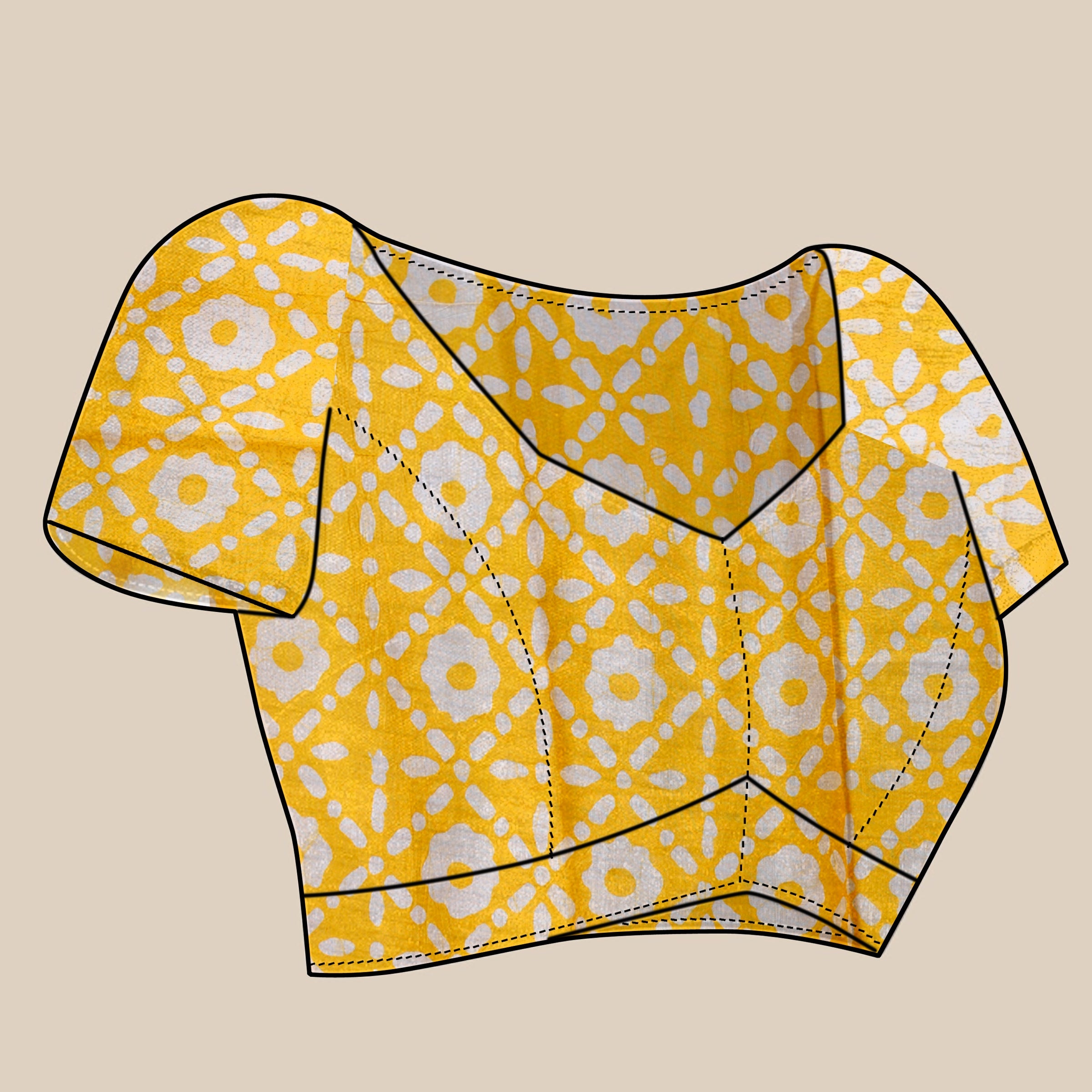 Vedant Vastram Designer Digital Print Batik Saree - Yellow