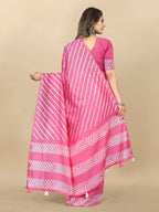 Vedant Vastram Designer Digital Print Batik Saree - Pink