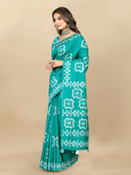Vedant Vastram Designer Digital Print Batik Saree - Rama