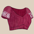 Vedant Vastram Designer Digital Print Batik Saree - Wine