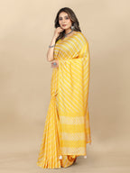 Vedant Vastram Designer Digital Print Batik Saree - Yellow