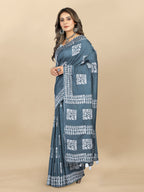 Vedant Vastram Designer Digital Print Batik Saree - Grey