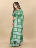 Vedant Vastram Designer Digital Print Batik Saree - Green