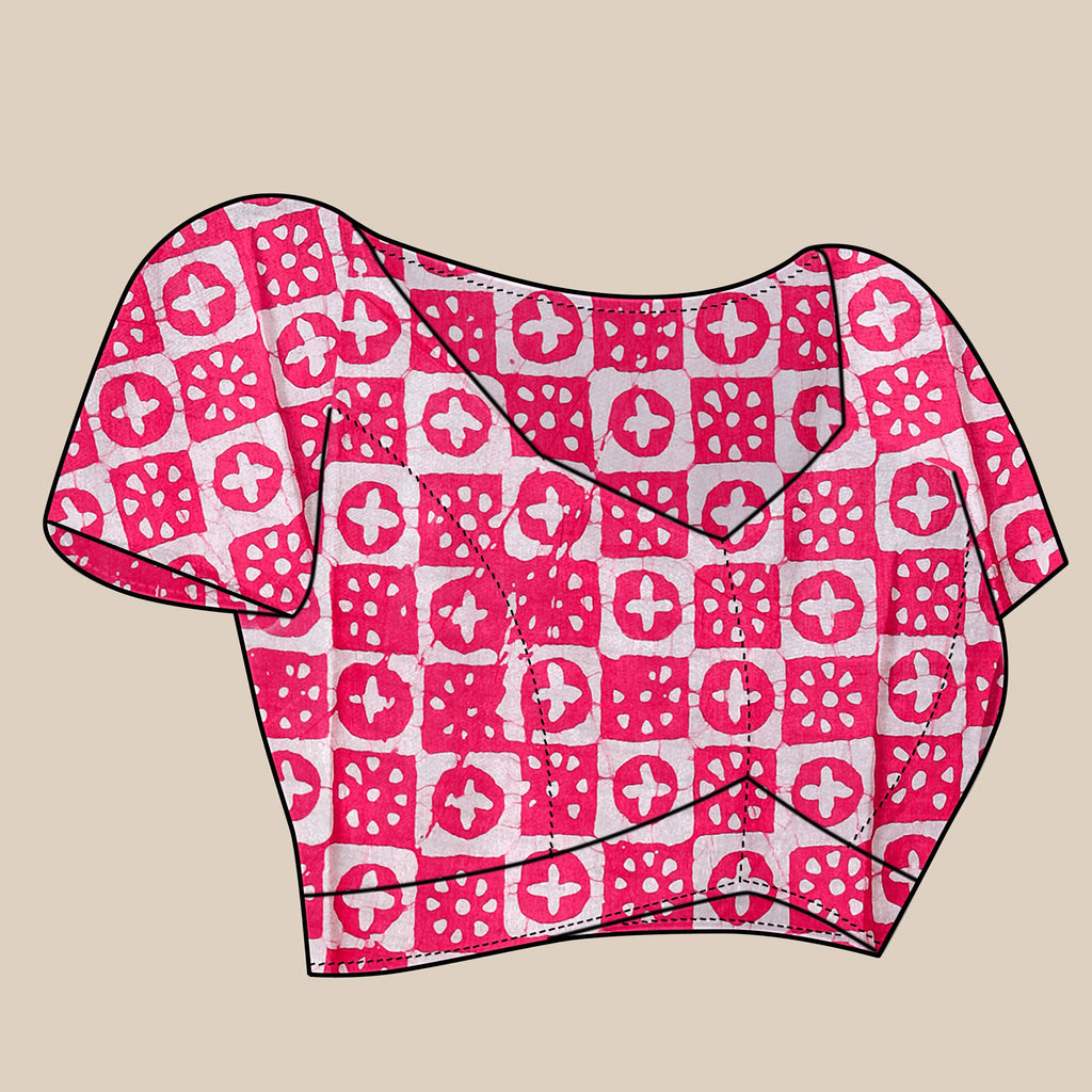 Vedant Vastram Designer Digital Print Batik Saree - Pink