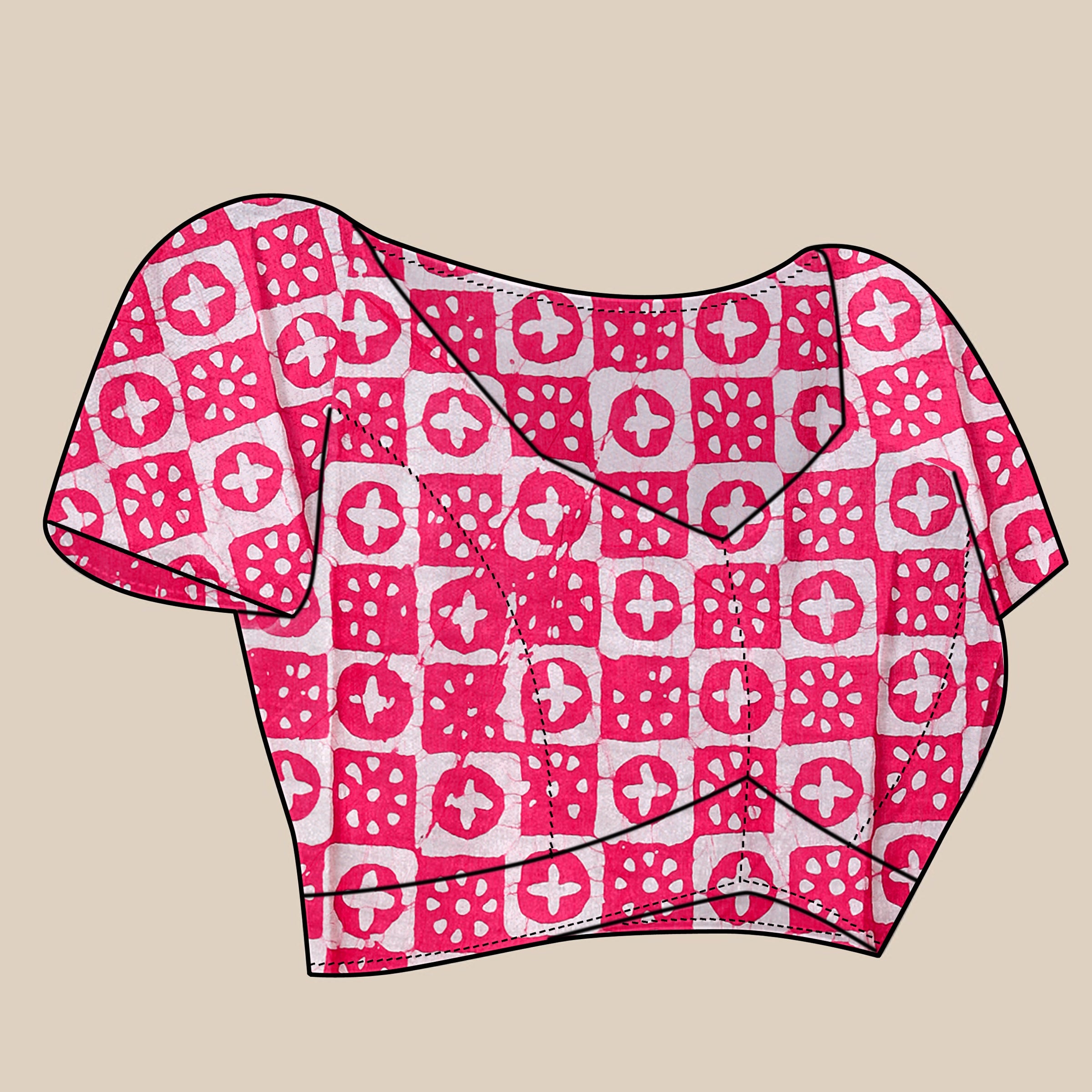 Vedant Vastram Designer Digital Print Batik Saree - Pink