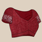 Vedant Vastram Designer Digital Print Batik Saree - Maroon